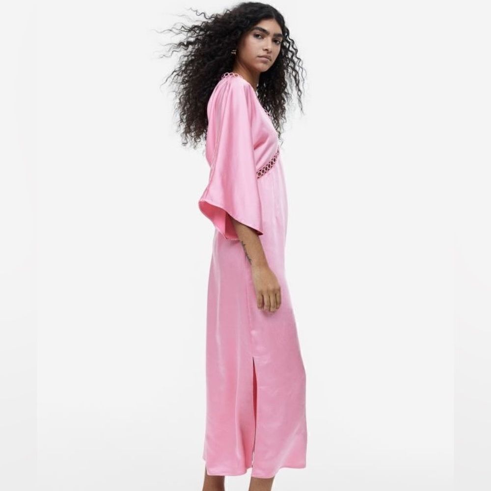 H&M Pink Satin Dress New - Picture 9 of 10